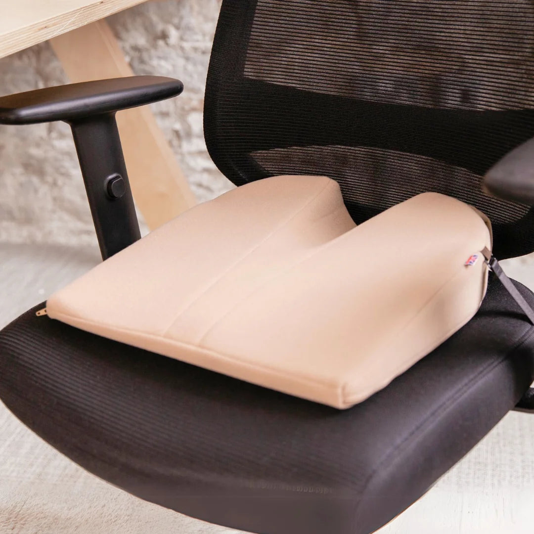 11° Degree Wedge Coccyx Cut Out - Putnams beige cream office chair cushion