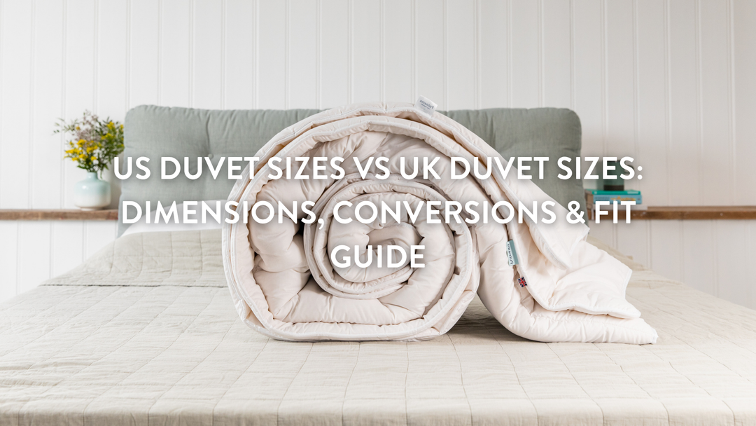 New Duvet Rolled up on large double bed 