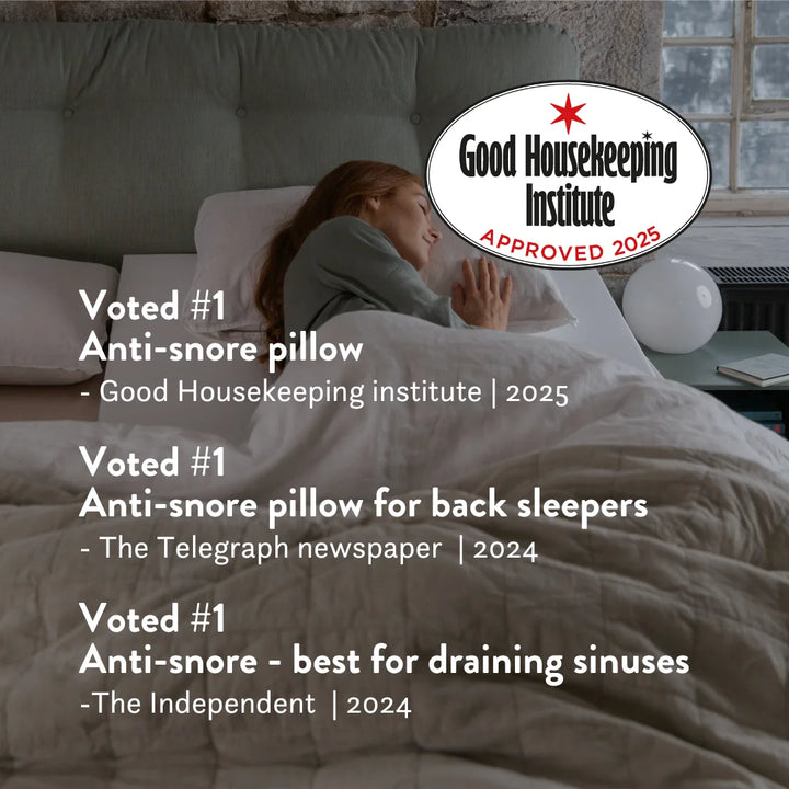 Best reviewed anti-snoring pillow Good housekeeping the Telegraph The Independent 2024 2025 UK