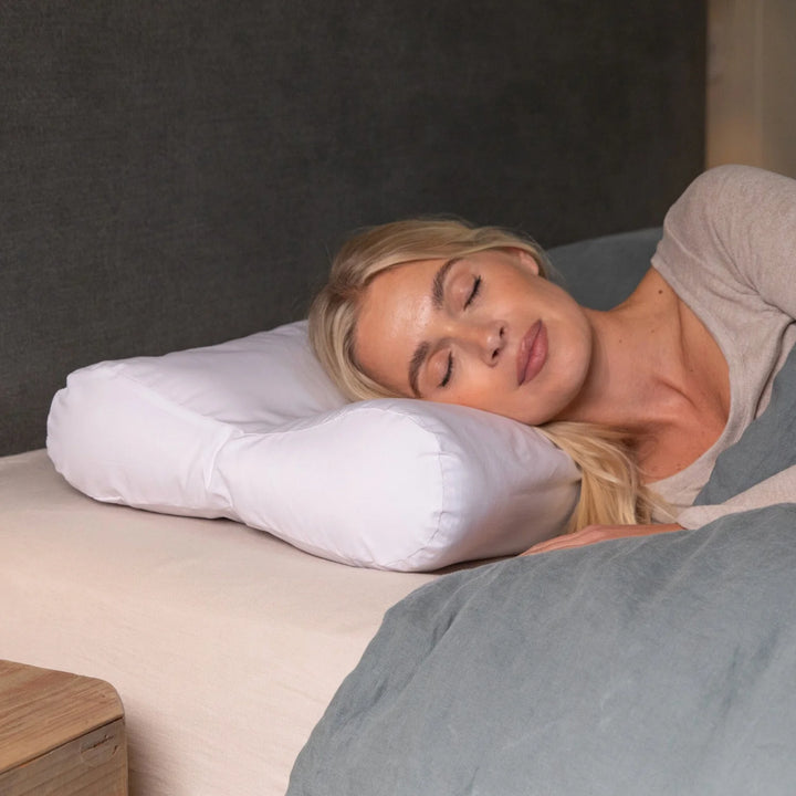 British Wool Contour Pillow - Natural, Anti-Allergy, Luxury Putnams Chemical free UK Best Wool pillow 100% cotton OEKO tex standard 100 handmade in the UK