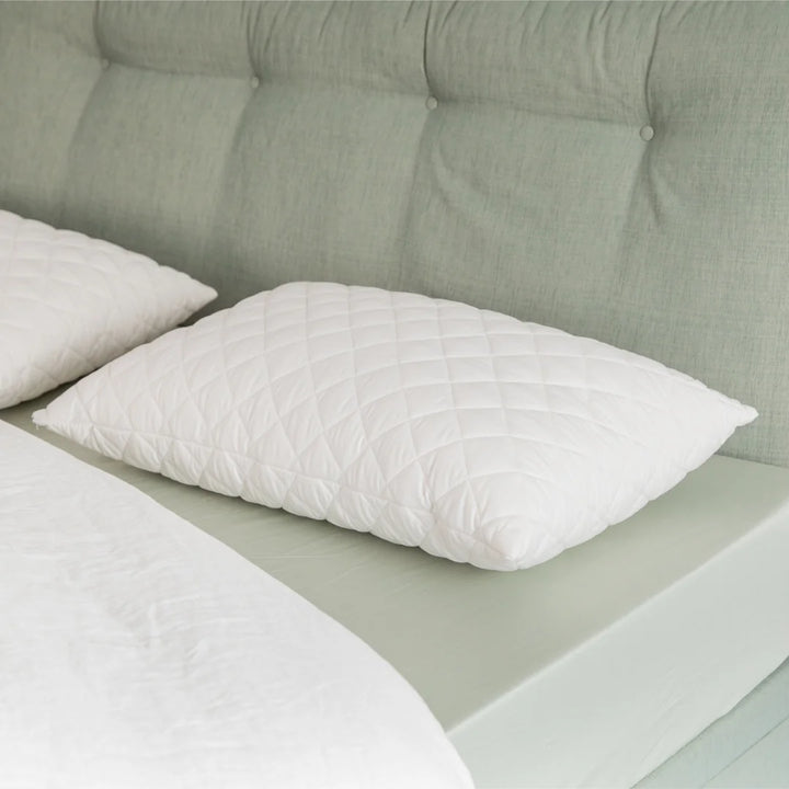 Quilted British Wool Pillow with a 100% cotton cover handmade in the UK from traceable British wool.