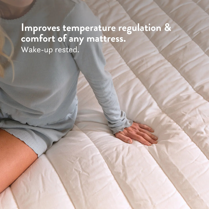 Improves temperature regulation & comfort of any mattress. Natural 100% British Wool Mattress Topper thick handmade in the UK 100% cotton OEKO TEX Standard 100