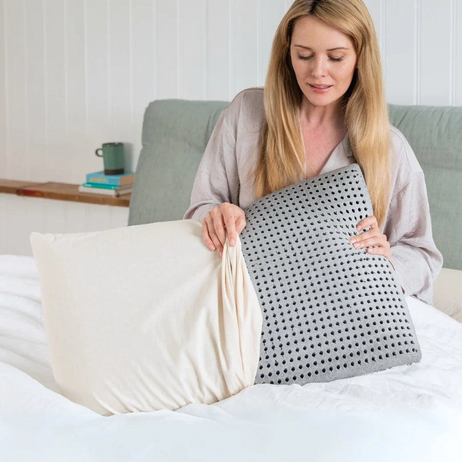 Graphite Latex Pillow - Natural foam pillow alternative soft bouncy supportive cooling