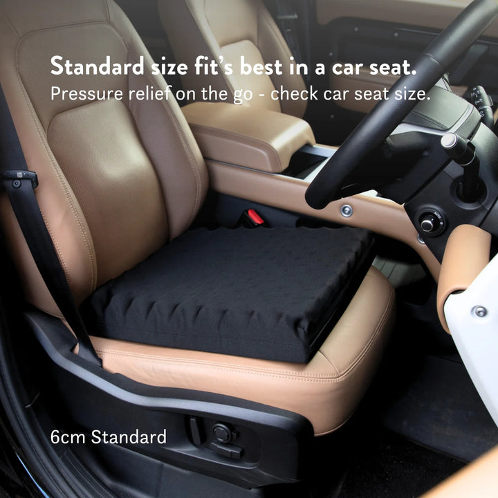 Ischial Bursitis Cushion for pressure relief and comfort- cut out discreet with cover. Handmade in the UK. 2 Year guarantee.