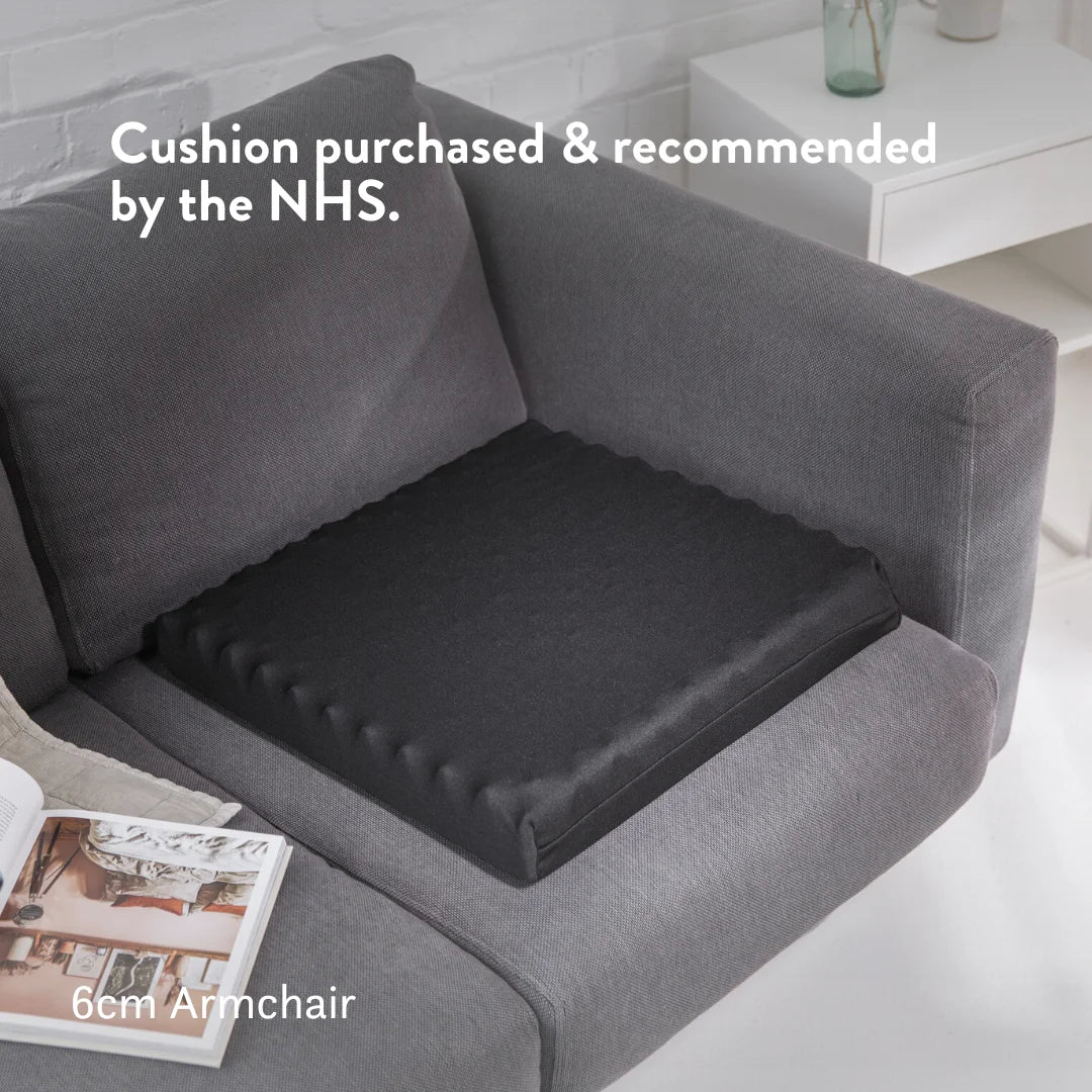 Cushion purchased & recommended by the NHS. Sero Pressure Cushion Bonyparts T shaped cut out pressure relief cushion with cover