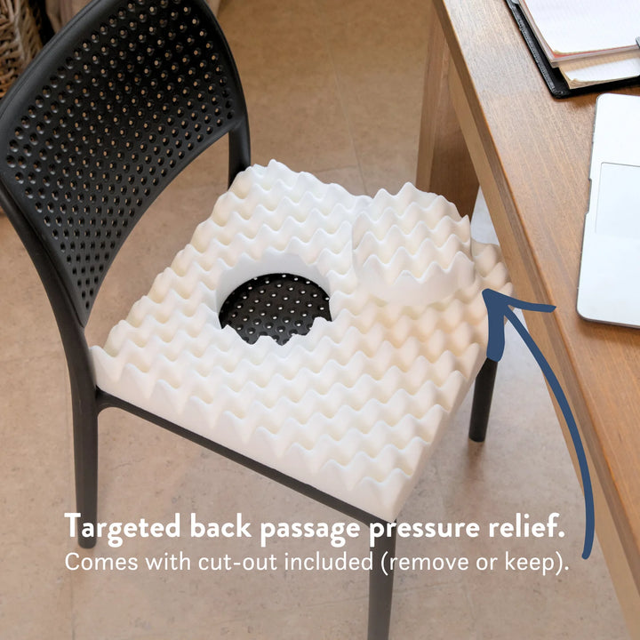 Sero Pressure Cushion Polo (Circular) Cut Out for bum and back passage pain Anal pain, Hemorrhoids, Inflammatory bowel disease (IBD), Rectal prolapse, Pressure sores and more. Discreet stretch cover.