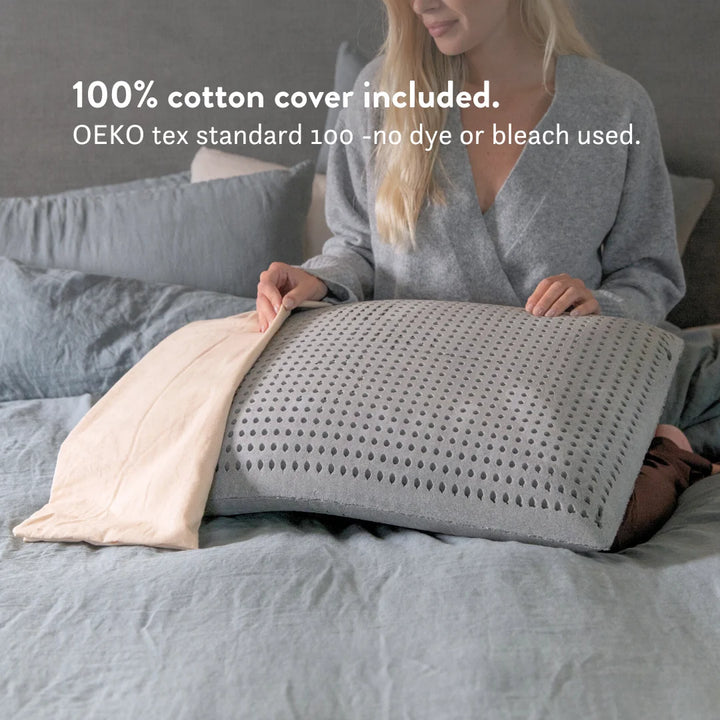 Graphite Latex Pillow & British Wool Duvet Set - Bundle Handmade in the UK, 100% cotton natural bedding bundle