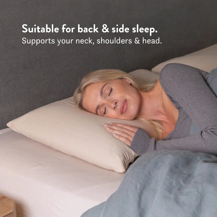 Graphite Latex Pillow & British Wool Duvet Set - Bundle Handmade in the UK, 100% cotton natural bedding bundle