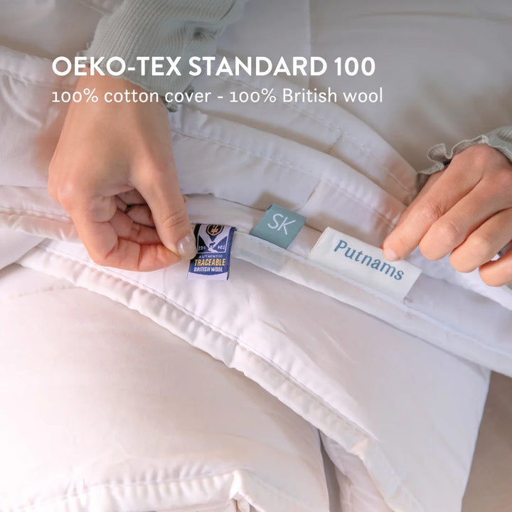 Graphite Latex Pillow & British Wool Duvet Set - Bundle Handmade in the UK, 100% cotton natural bedding bundle