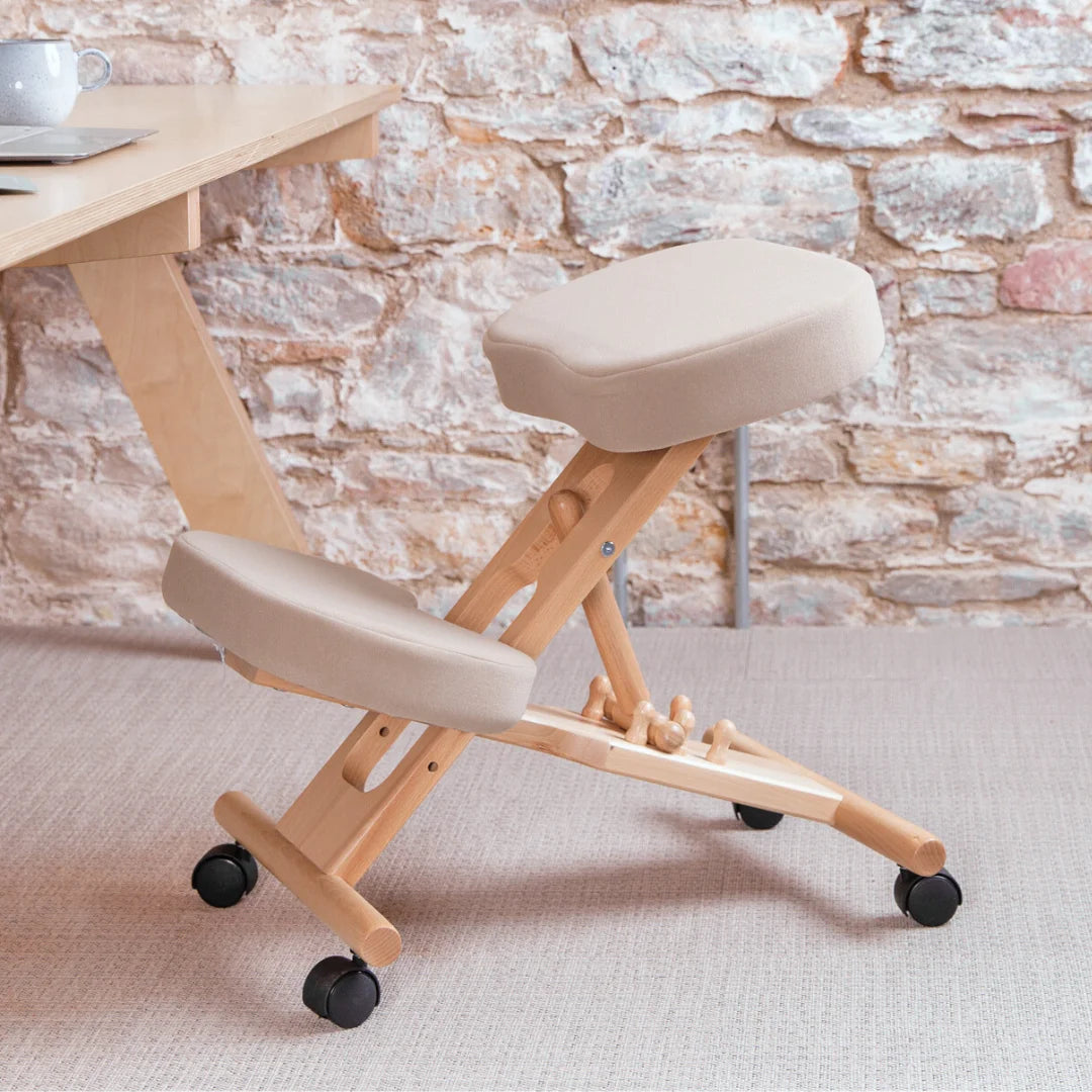 Coccyx Posture Chair - Putnams solid wood fsc frame locally made uk beige